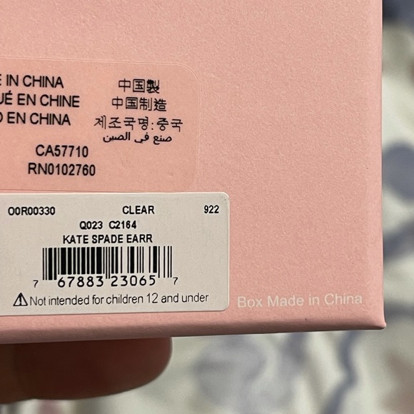 Kate spade earring Gold Clear with pink box - Picture 3 of 4